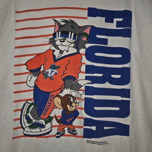 Vintage 90s University of Florida Gators Tom & Jerry cartoon tee - Picture 2 of 5